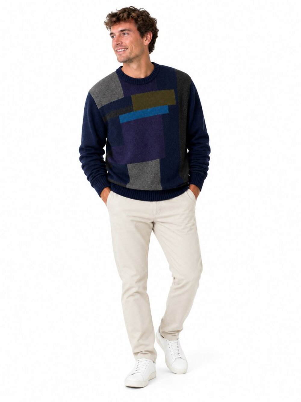 Cacharel Vintage Pure Virgin Wool Intarsia Sweater Men’s M